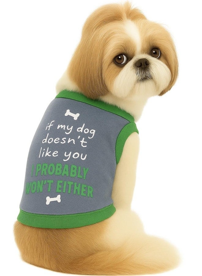 KUTKUT Drooling Small Dog & Cat Shirt, Breathable Autumn, Spring & Winter Cotton Fleece Sleeveless Shirt for Shihtzu, Mini Daschund, ToyPoodle, Papillon(Size: L,Chest Girth 45cm, Back Length 35cm) - Image 1